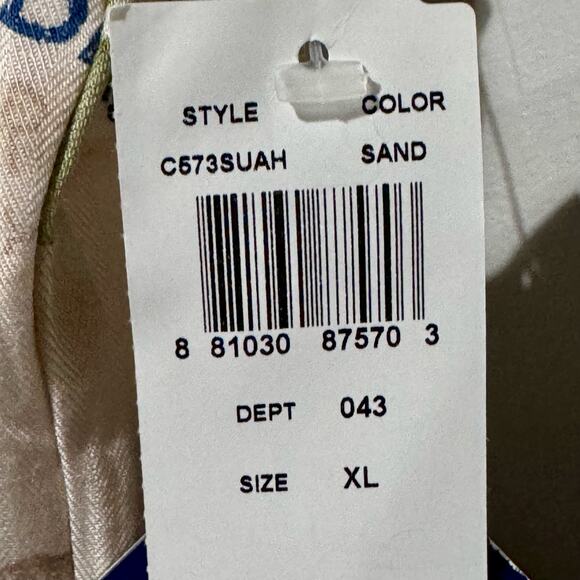 Havana Jack's Cafe Women's Hawaiian Shirt NWT XL Knot Front Crop Tan Yellow READ - Picture 4 of 9